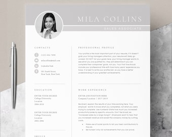 4 page Resume Template Cover Letter and References Template for MS Word DIY Printable Modern Resume | Resume Guide Writing Tips | Mac CV