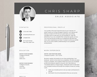 4 page Resume Template Cover Letter and References Template for MS Word DIY Printable Modern Resume | Resume Guide Writing Tips | Mac CV