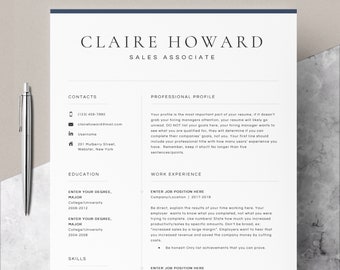Plantilla de CV de descarga instantánea con carta de presentación y referencia para Microsoft Word / Office 365 Resume / Professional Resume Design para Mac