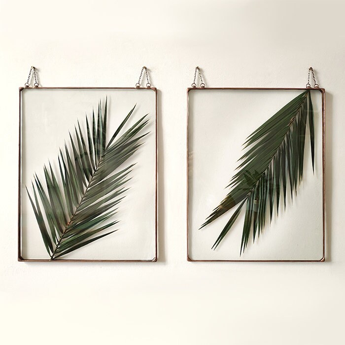 Palm leaf wall art palm leaf wall hanging tropical plants Etsy