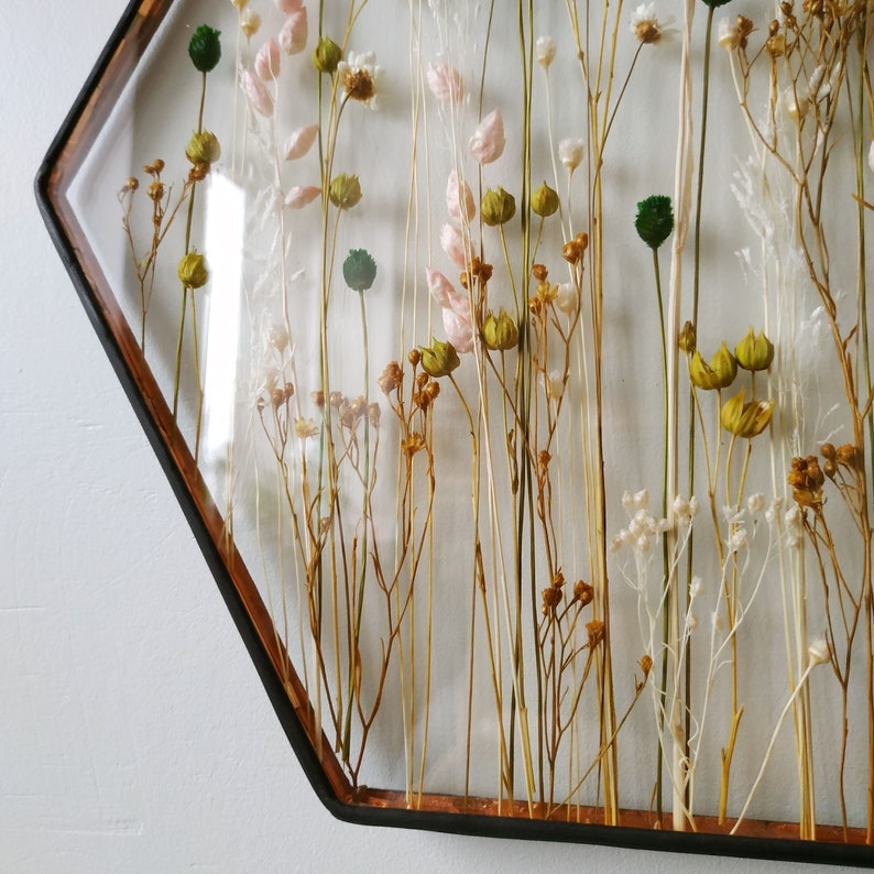 Pressed glass frame wall decor living room decor herbarium Etsy