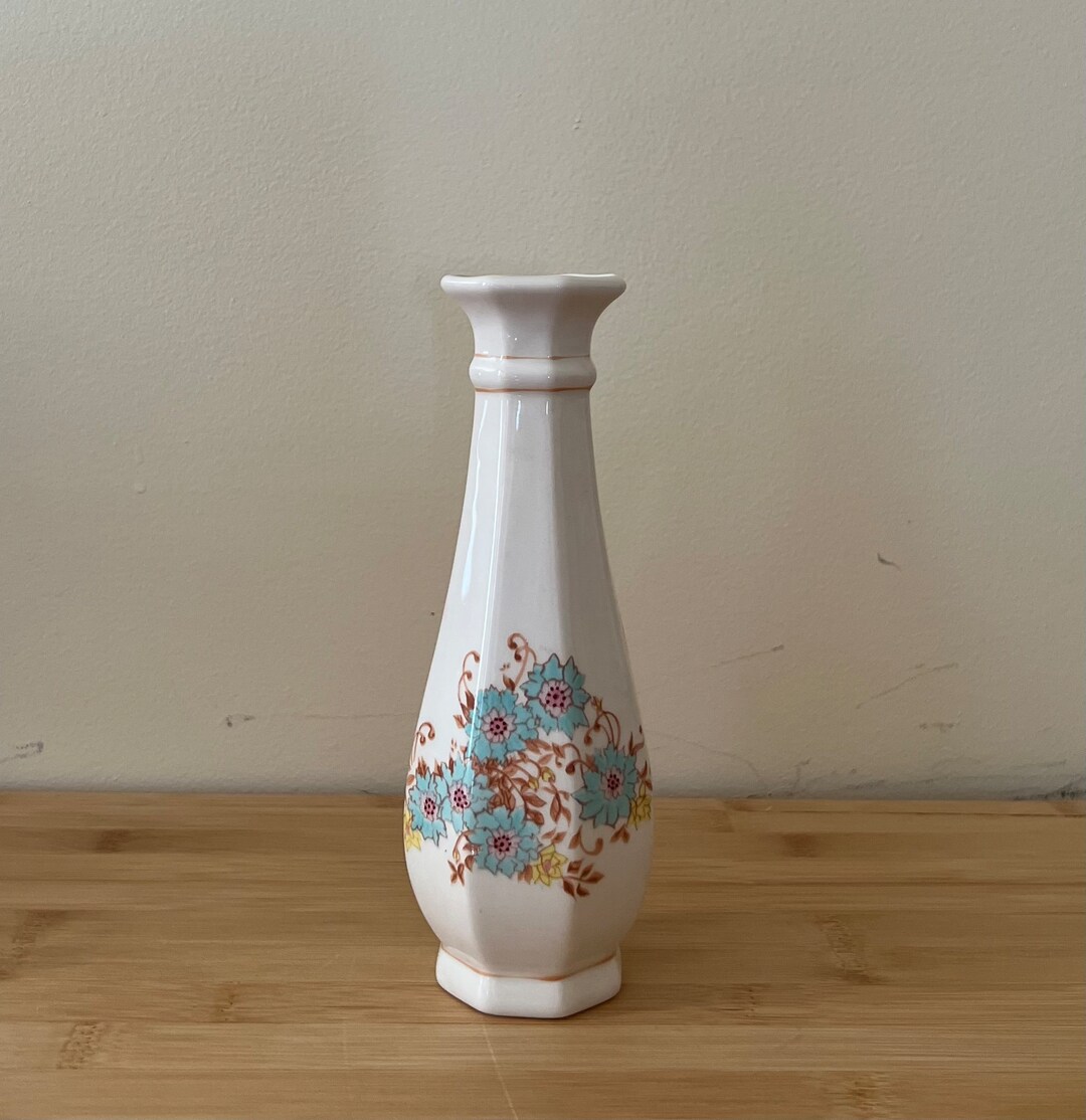 Vintage FTD Floral Vase Made in Portugal Hand Painted Ceramic Vase Etsy