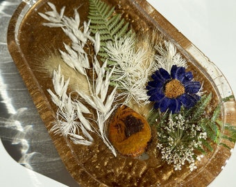 Jasper resin oval tray