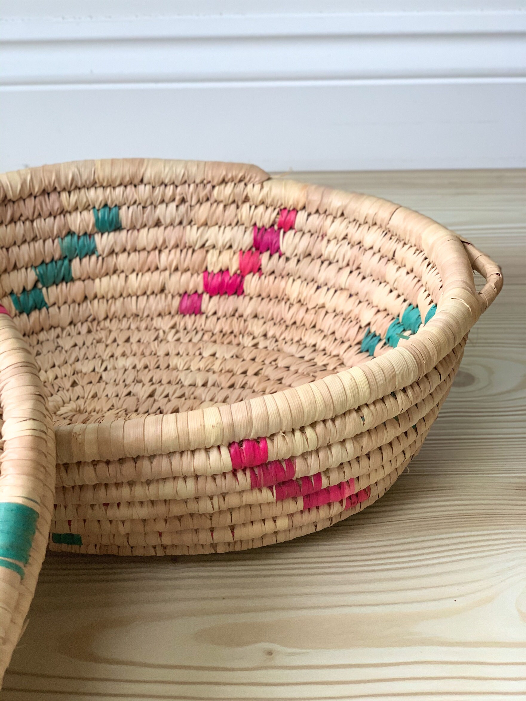 Cesta de almacenamiento tejida vintage con tapa / cesta de | Etsy