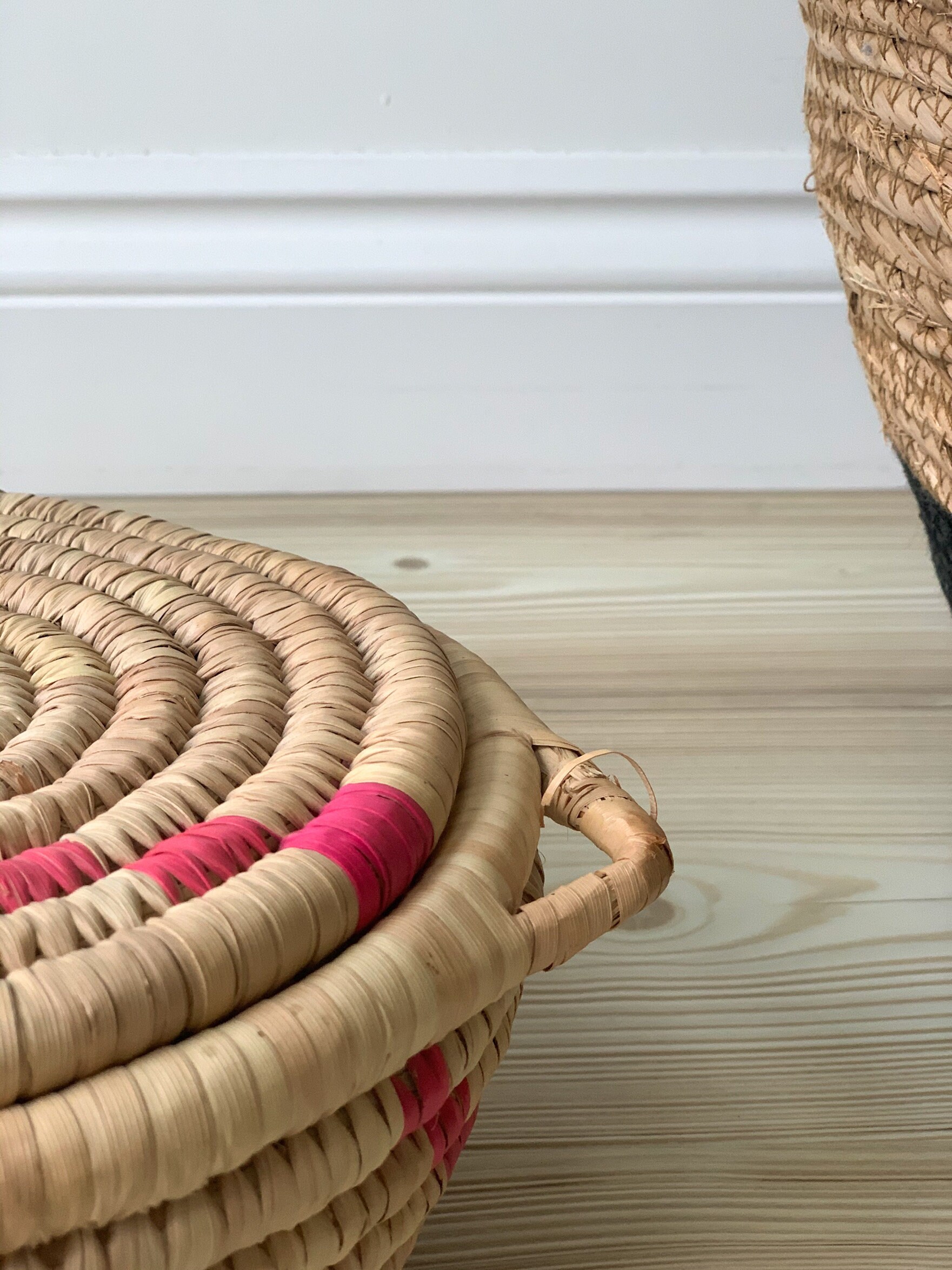 Cesta de almacenamiento tejida vintage con tapa / cesta de | Etsy