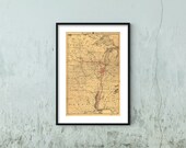 1892 Map of Illinois Central Railroad Company - Middle West Art Poster Old Reprint Ready to Frame