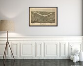 Map from 1897 of Morgantown, West Virginia Old Vintage Map Reprint Ready To Frame High Quality Print
