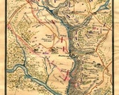 1862 Map Plan of the Battle of Mechanicsville or Beaverdam Creek, Virginia fought June 26th 1862, 3 to 5 p.m. - Historic Antique