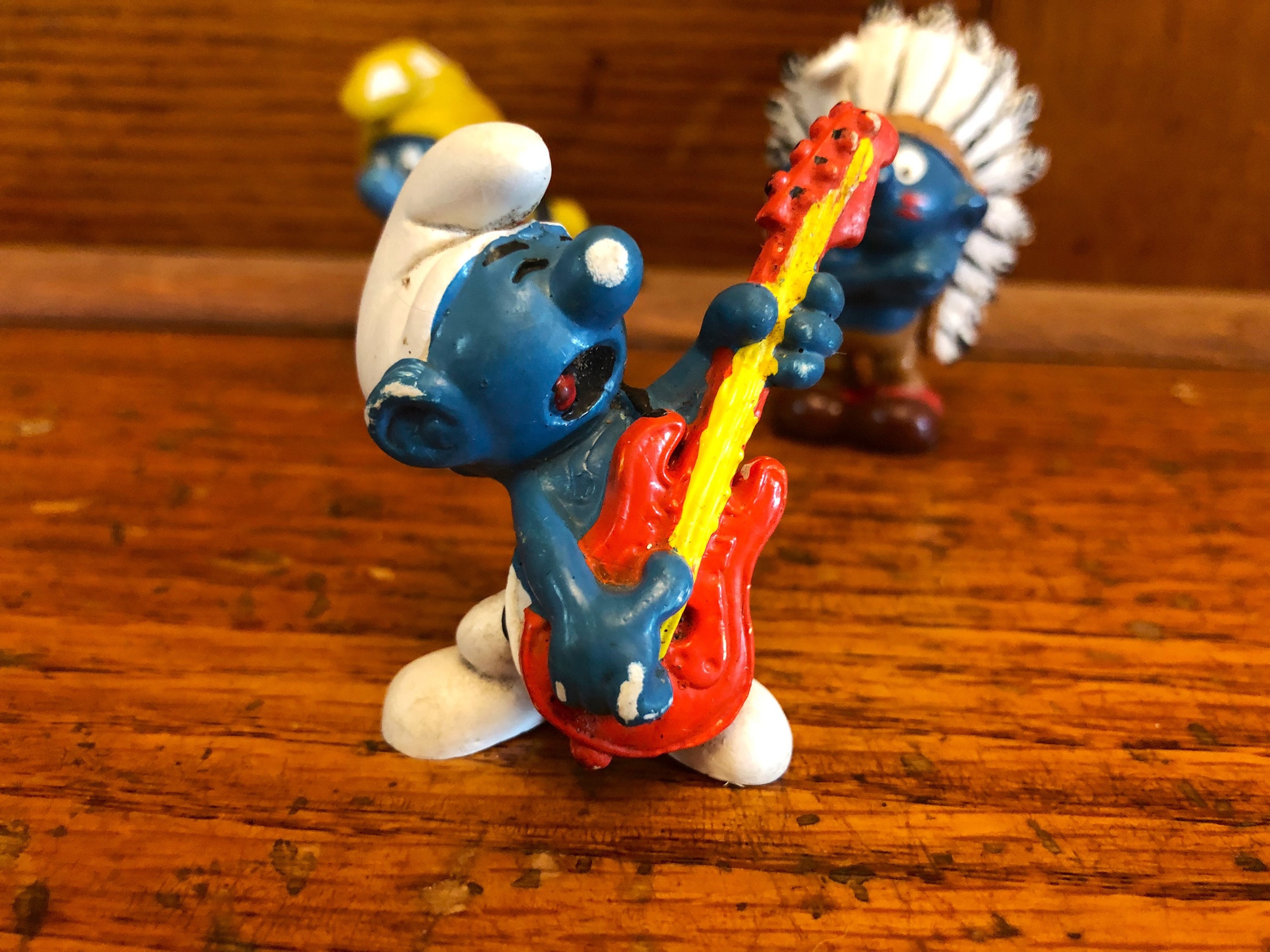 Vintage Smurf Set of 3 Figurines Etsy Canada