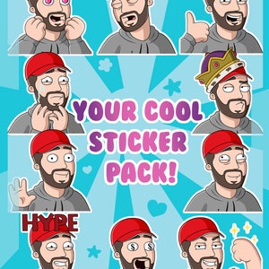 We draw you in your favorite animated TV show style, Portrait in cartoon style, sticker pack, png art