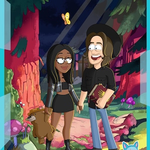We draw you in your favorite animated TV show style, Portrait in cartoon style, personalized art, custom portrait