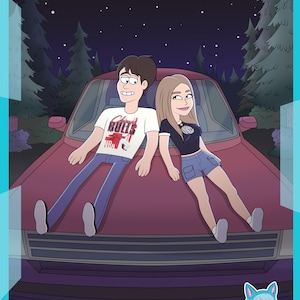 We draw you in your favorite animated TV show style, Portrait in cartoon style, personalized art, custom portrait