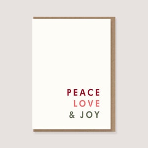 Karte - zu Weihnachten - "Peace, Love & Joy"