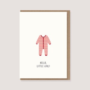 Klappkarte - zur Geburt - "Strampler - Hello Little Girl" - versandkostenfrei ab 25 Euro innerhalb Deutschlands -