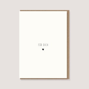 Karte - "Herz - Für Dich"- Geburtstagskarte, Liebe, Freundin, Freund, Frau, Mann, Valentinstag, Hochzeitstag, Jahrestag
