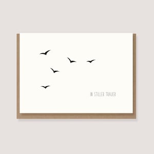 Trauerkarte - "Vögel - In stiller Trauer" - Kondolenzkarte, tiefes Mitgefühl, Trauer, Trauerfall, Beileid, Anteilnahme, modern, neutral
