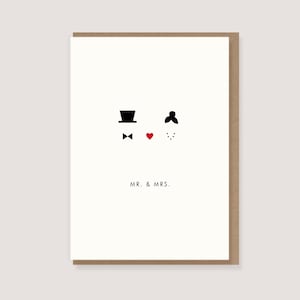 Karte - zur Hochzeit - "Herz - Mr. & Mrs."
