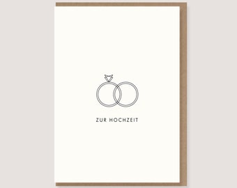 Klappkarte - zur Hochzeit - "Ringe - Zur Hochzeit"