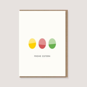 Karte  - zu Ostern - "Ostereier - Frohe Ostern" - Grußkarte, Happy Easter, Frohe Ostern, Osterkarte, Ostereier