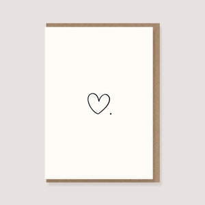 Card - for the wedding - "Heart." - Wedding congratulations card, folding card with envelope, wedding stationery, minimal