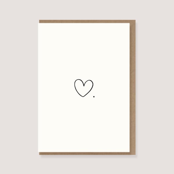 Karte - zur Hochzeit - "Herz." - Glückwunschkarte zur Hochzeit, Klappkarte mit Umschlag, Hochzeitspapeterie, minimal