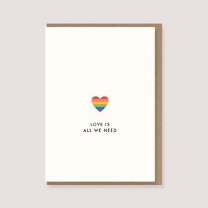 Karte - "Regenbogenherz - love is all we need"