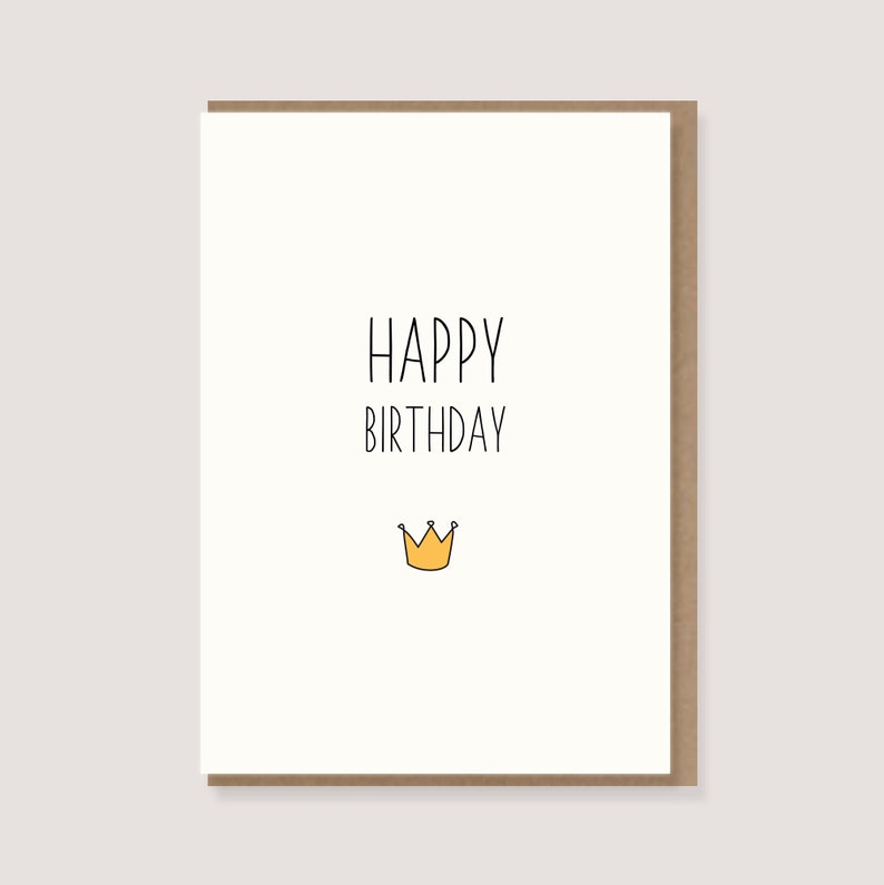 Card for a Birthday crown Happy Birthday Birthday Card, Greeting Card