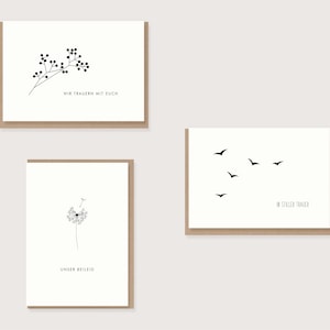 Set of 3 condolence cards I