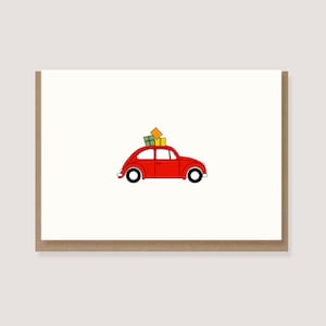 Klappkarte - zu Weihnachten - "Käfer mit Geschenken"