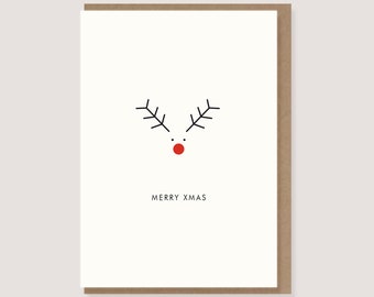 Karte - zu Weihnachten - "Elch - Merry Xmas"