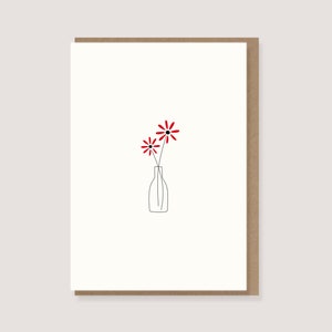 Karte - "Blumenvase" - Gratulationskarte, Glückwunschkarte, Dankeskarte, Dankeschön, Grußkarte, Muttertag, Karte für verschiedene Anlässe