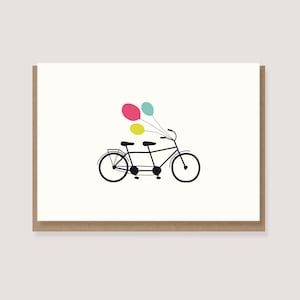 Karte - zur Hochzeit - "Tandem mit Luftballons"