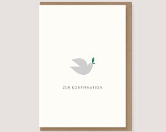 Klappkarte - "Taube - Zur Konfirmation" - Karte zur Konfirmation, Karte mit Umschlag, Gratulationskarte, Konfirmationskarte, Konfirmation