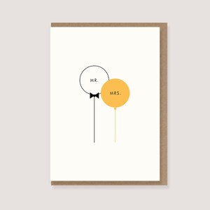 Klappkarte - zur Hochzeit - "Luftballons - Mr.&Mrs."