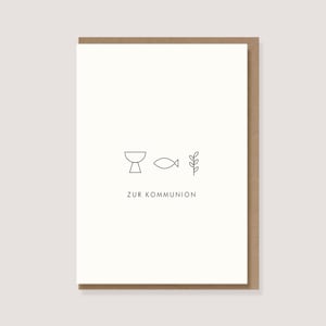Folding card - "For Communion" - Card for Communion, Card with Envelope, Congratulations Card, Communion Card, First Communion, For