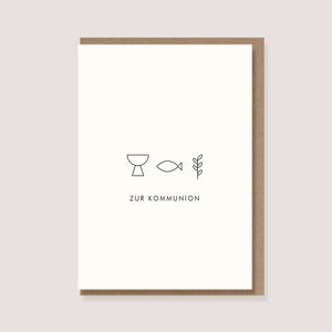 Folding card - "For Communion" - Card for Communion, Card with Envelope, Congratulations Card, Communion Card, First Communion, For