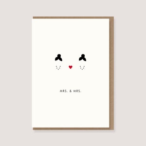 Klappkarte - zur Hochzeit - "Herz - Mrs.&Mrs."