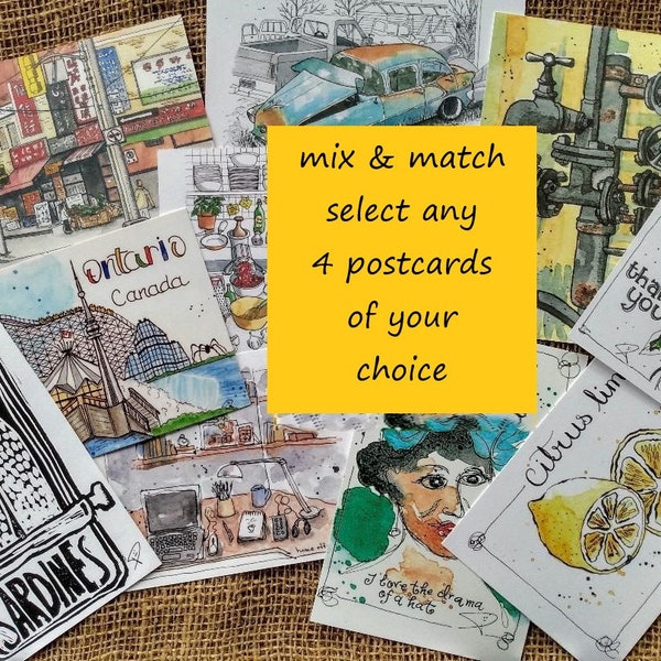 Mix and match fine art postcard pack for postcard crosser, hand letter writer or snail mail sender fan