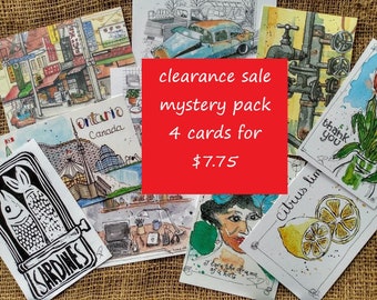 Assorted variety mystery post card pack, illustrated fine art postcard, can't decide so surprise me, don't know what you will get