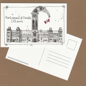 Impression artistique d'Ottawa, Canada, carte postale des capitales, souvenir canadien pour écrire des lettres, courrier postal, échange de cartes postales