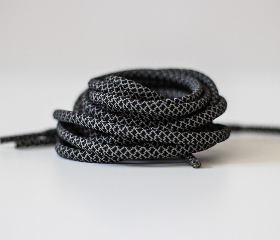 Chunky Custom Rope Laces 10mm Black, Funny DIY Natural Texture Shoelaces,  Thick Twisted Shoe Laces, Cotton Round Laces, Sneakers Laces 