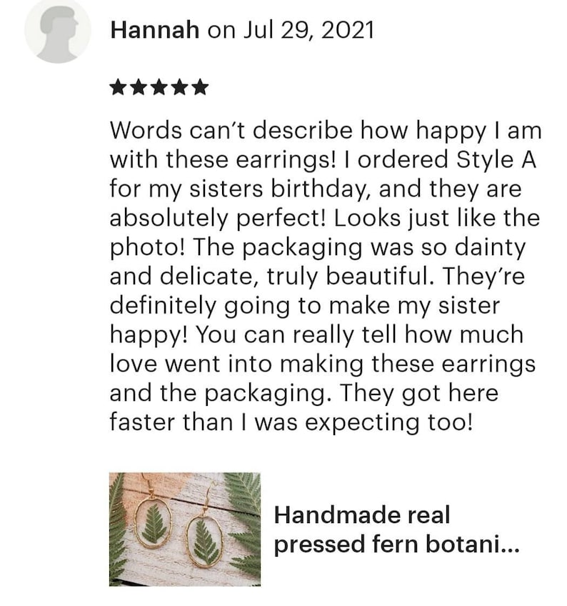 Handmade real pressed fern botanical earrings with gold trim image 8