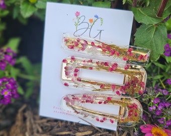 Handmade real pressed Heather flower hair clips | spring accessories | gardener gift