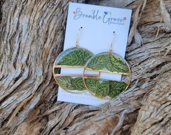 Preserved leaf woodland Earrings | handmade garden inspired jewelry | green fern nature accessories | botanical earrings | gardener gift |