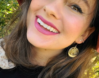 Handmade real pressed queen anne's lace flower earrings | botanical jewelry | nature and gardening gift | artsy accessories