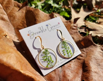 Handmade dainty gold garden earrings | nature inspired pretty earrings | woodland jewelry | Beautiful gift for gardener