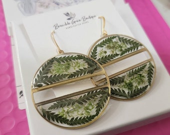 Handmade fern earrings | woodland jewelry | boho accessories