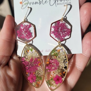 Handmade real preserved floral  Earrings | woodland jewelry | spring and summer accessories | botanical earrings | nature gifts