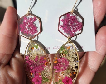 Handmade real preserved floral  Earrings | woodland jewelry | spring and summer accessories | botanical earrings | nature gifts