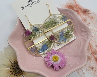 Beautiful handmade real flower earrings | Meadow Petal collection | botanical jewelry